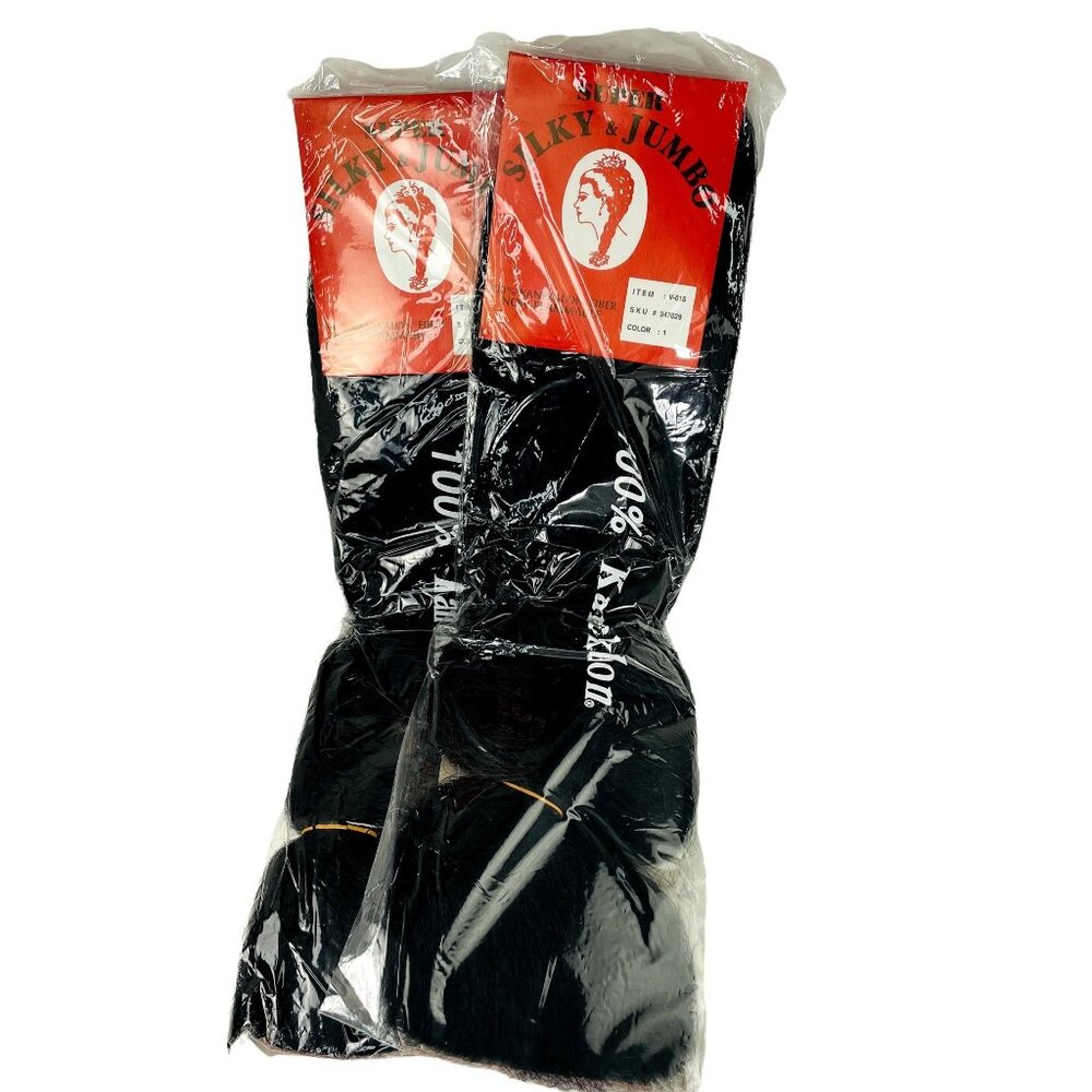 Hair Extensions Super Silky Jumbo Kanekalon Fiber Hair Color 1 Lot 2 Packs u
